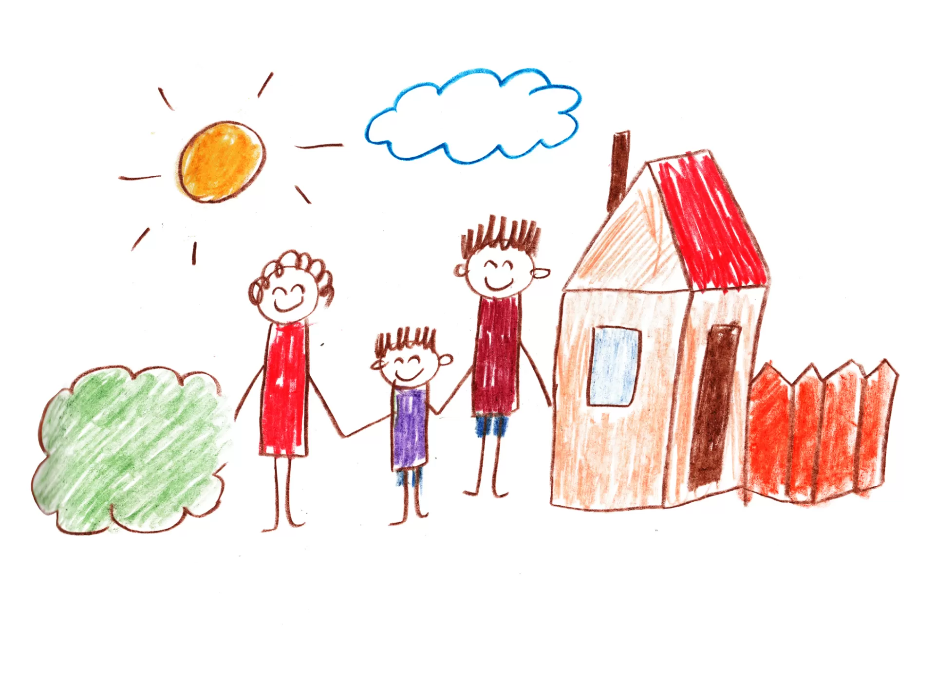 Kinderzeichnung glückliche Familie