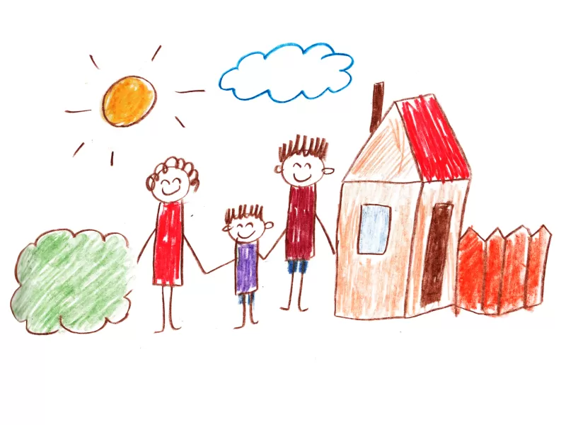 Kinderzeichnung glückliche Familie